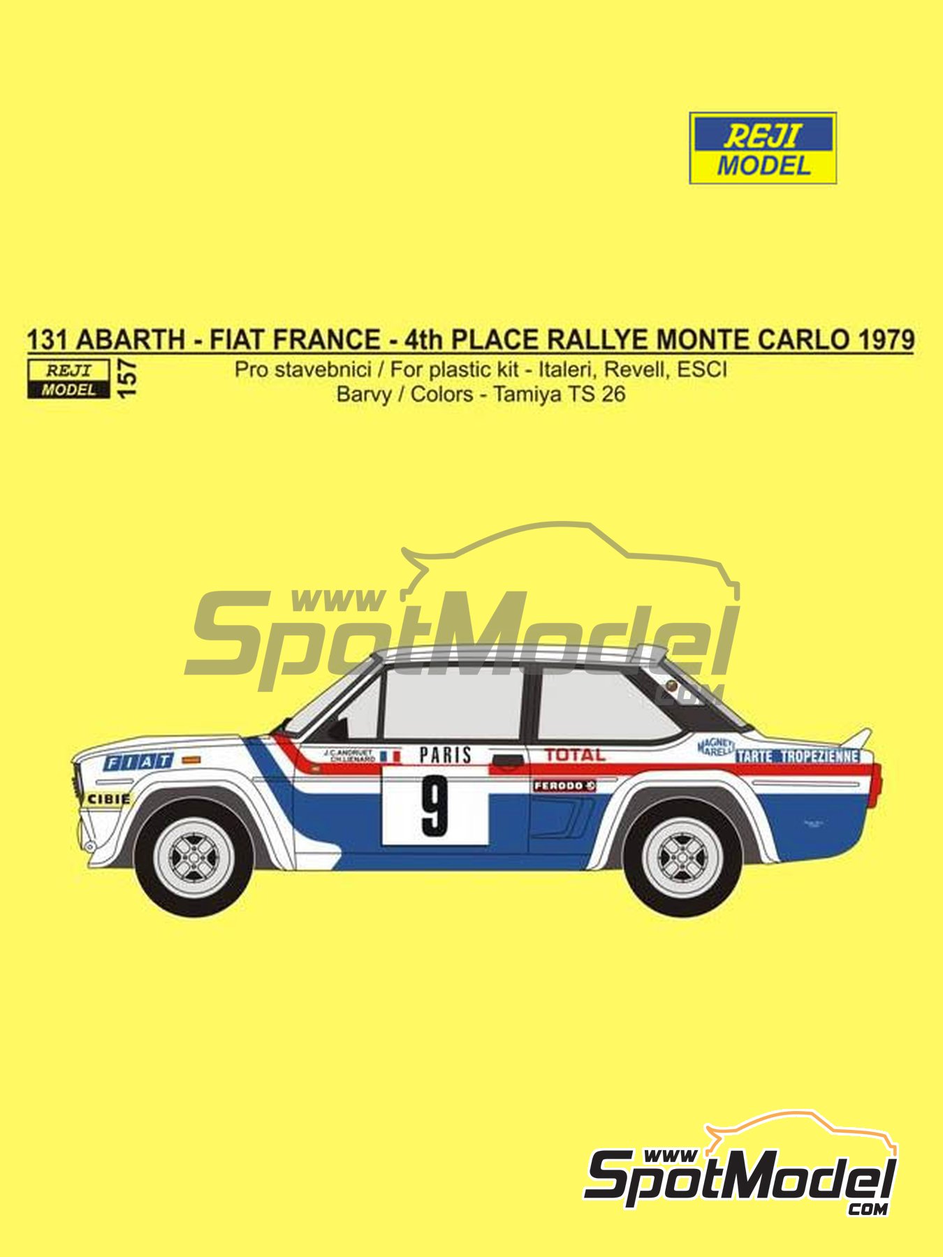 Reji Model 157: Marking / livery 1/24 scale - Fiat 131 Abarth